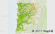 Physical 3D Map of Tillamook County, lighten