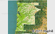 Physical 3D Map of Tillamook County, satellite outside
