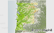 Physical 3D Map of Tillamook County, semi-desaturated