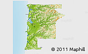 Physical 3D Map of Tillamook County, single color outside