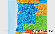Political 3D Map of Tillamook County