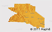 Political 3D Map of Washington County, cropped outside