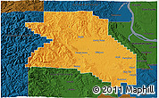 Political 3D Map of Washington County, darken