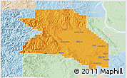 Political 3D Map of Washington County, lighten