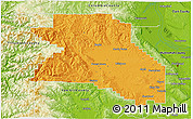 Political 3D Map of Washington County, physical outside