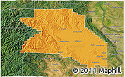 Political 3D Map of Washington County, satellite outside