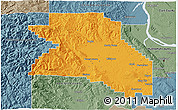 Political 3D Map of Washington County, semi-desaturated
