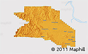 Political 3D Map of Washington County, single color outside