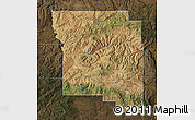 Satellite Map of Wheeler County, darken