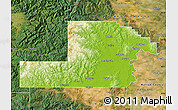 Physical Map of Yamhill County, satellite outside