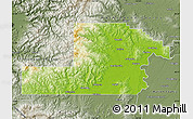 Physical Map of Yamhill County, semi-desaturated