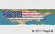 Flag Panoramic Map of United States, satellite outside