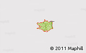 Physical 3D Map of ZIP code 15001, cropped outside