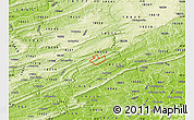 Physical Map of ZIP code 18250