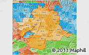 Political Shades 3D Map of ZIP codes starting with 184