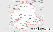 Silver Style Simple Map of ZIP codes starting with 184