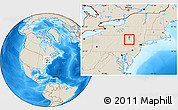 Shaded Relief Location Map of ZIP code 18512