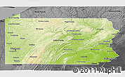 Physical 3D Map of Pennsylvania, darken, desaturated