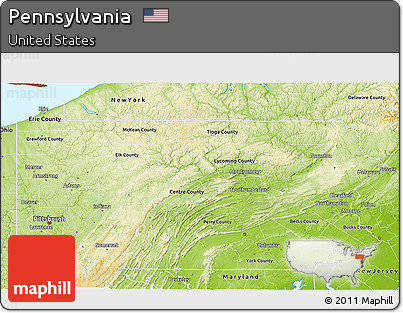 Physical 3D Map of Pennsylvania