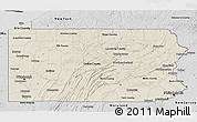 Shaded Relief 3D Map of Pennsylvania, desaturated