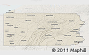 Shaded Relief 3D Map of Pennsylvania, lighten