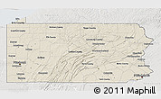 Shaded Relief 3D Map of Pennsylvania, lighten, semi-desaturated