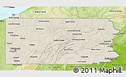 Shaded Relief 3D Map of Pennsylvania, physical outside