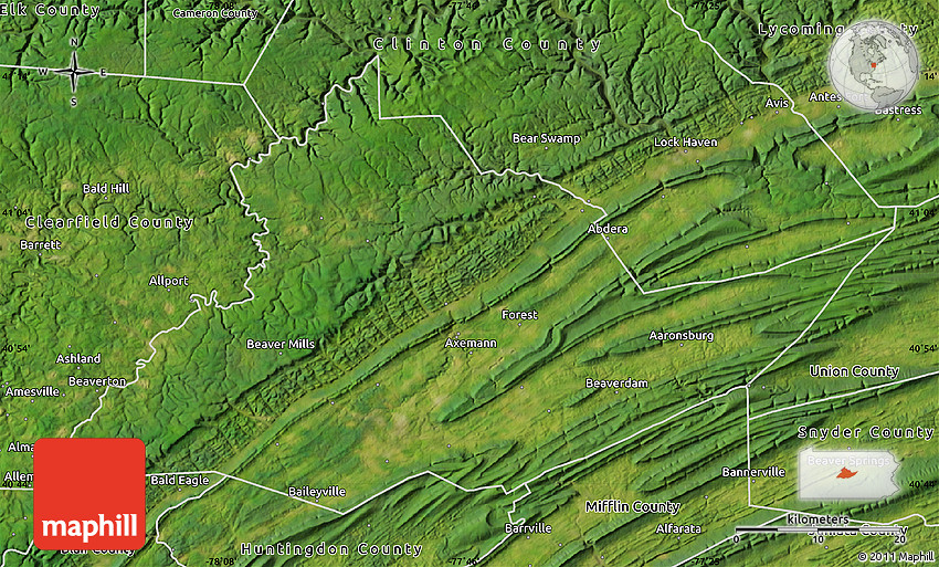Satellite Map of Centre County