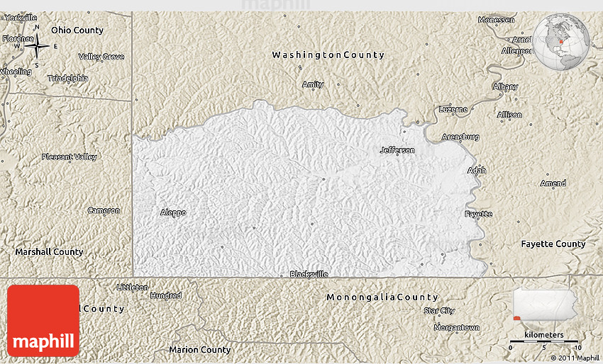 Classic Style 3D Map of Greene County