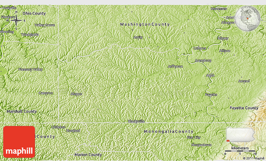Physical 3D Map of Greene County