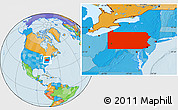 Political Location Map of Pennsylvania