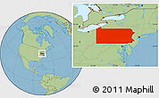 Savanna Style Location Map of Pennsylvania