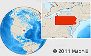 Shaded Relief Location Map of Pennsylvania