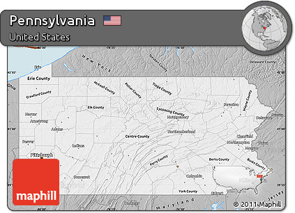 Gray Map of Pennsylvania