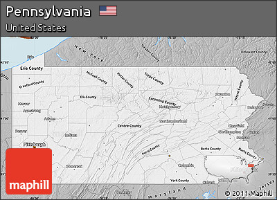 Gray Map of Pennsylvania