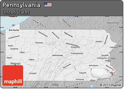 Gray Map of Pennsylvania
