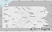 Gray Map of Pennsylvania, single color outside