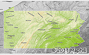 Physical Map of Pennsylvania, desaturated