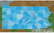 Political Shades Map of Pennsylvania, darken