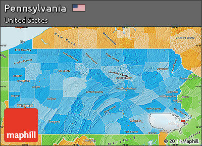 Political Shades Map of Pennsylvania