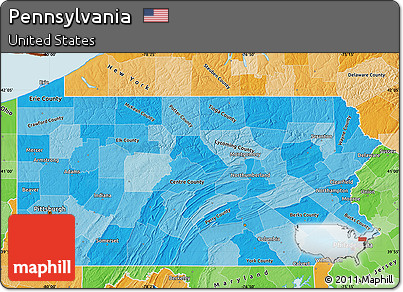 Political Shades Map of Pennsylvania