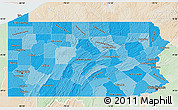 Political Shades Map of Pennsylvania, lighten
