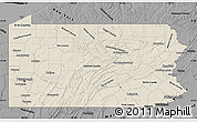Shaded Relief Map of Pennsylvania, darken, desaturated