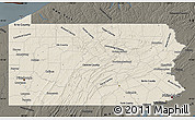 Shaded Relief Map of Pennsylvania, darken