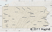 Shaded Relief Map of Pennsylvania, lighten