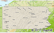 Shaded Relief Map of Pennsylvania, physical outside