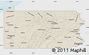 Shaded Relief Map of Pennsylvania, single color outside
