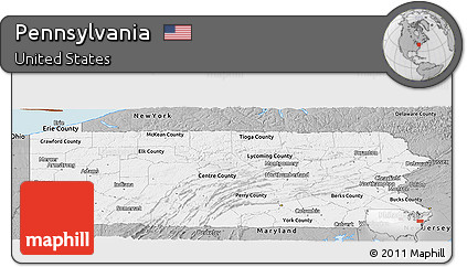 Gray Panoramic Map of Pennsylvania