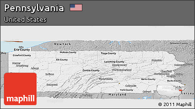 Gray Panoramic Map of Pennsylvania