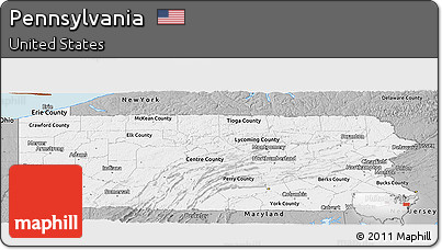Gray Panoramic Map of Pennsylvania